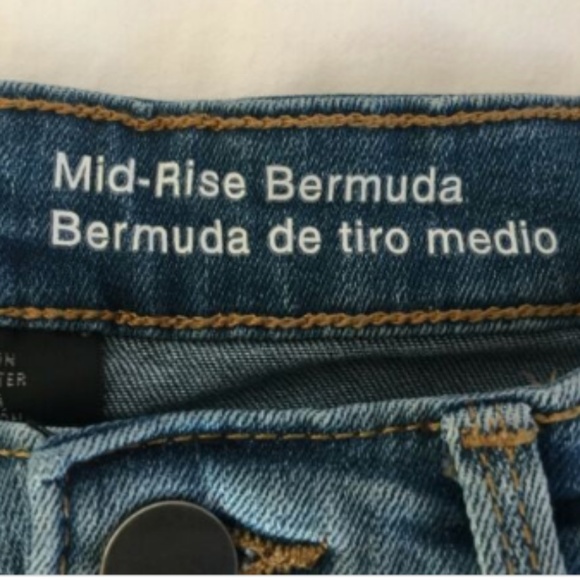 Size 00 24 Denim Cuffed Bermuda Shorts Stretch - Picture 4 of 8